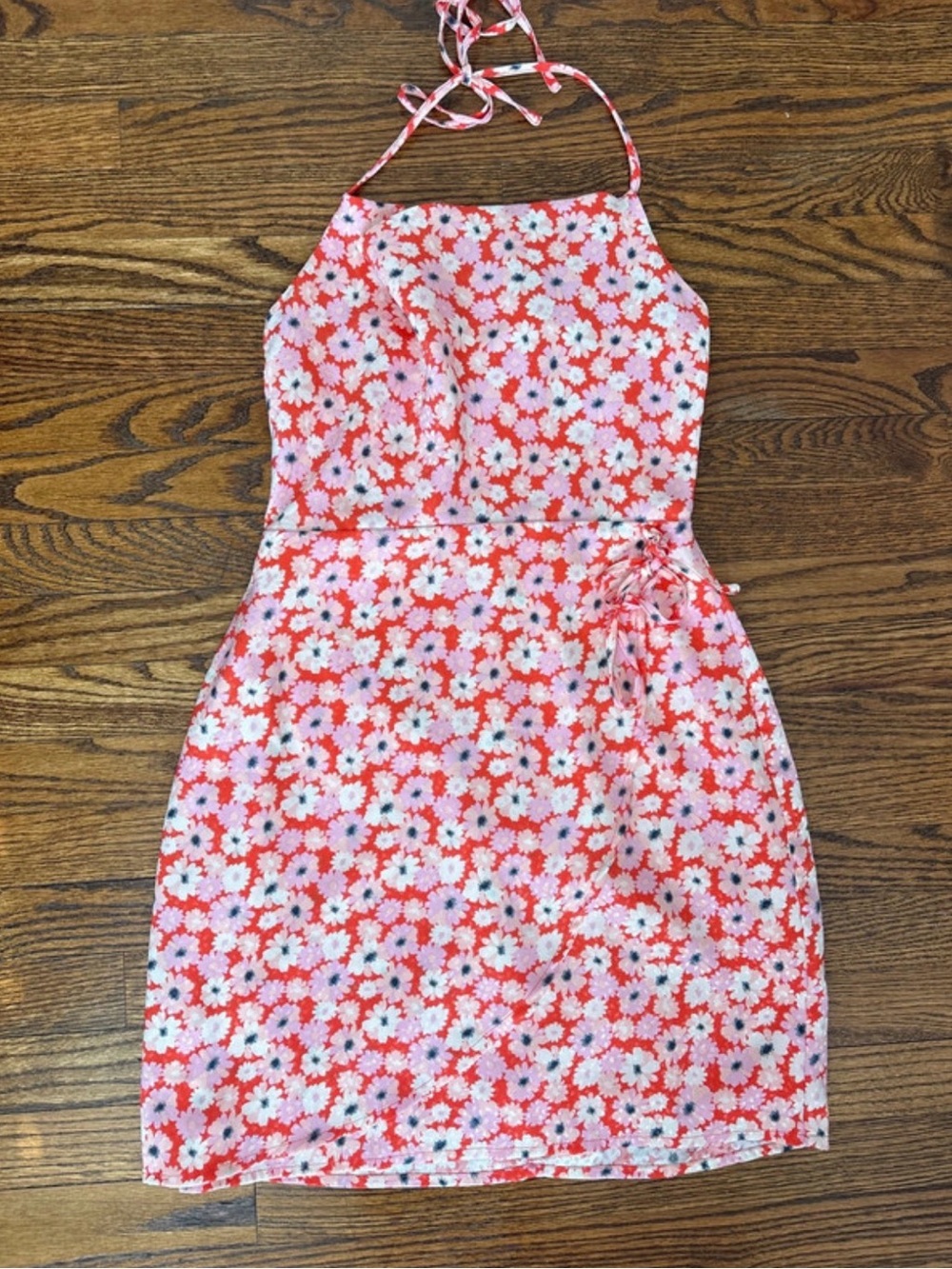 Altar'd State Coral Pink Floral Halter Dress